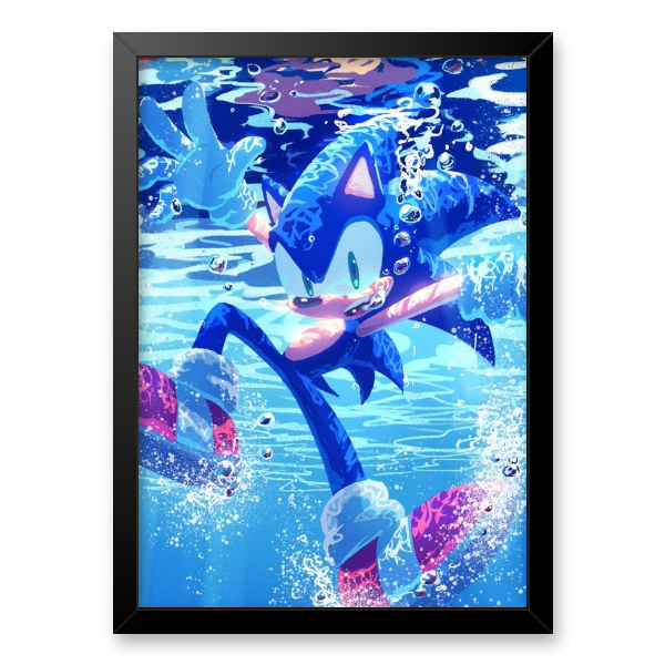 Quadro e poster Sonic e Super Sonic pixel - Quadrorama