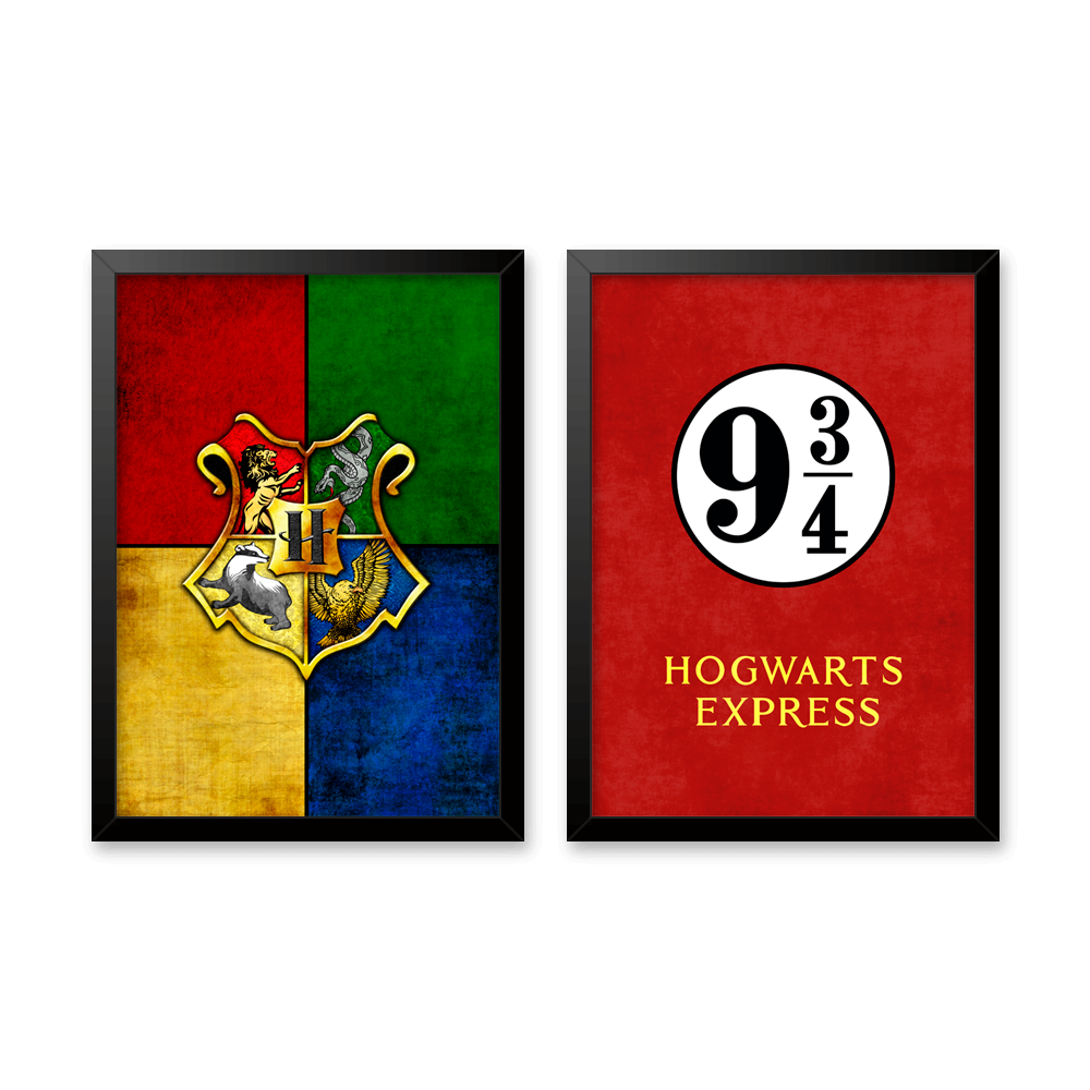 Quadro BRASÃO Corvinal Ravenclaw Harry Potter Pôster C/ Moldura 45x33 A3