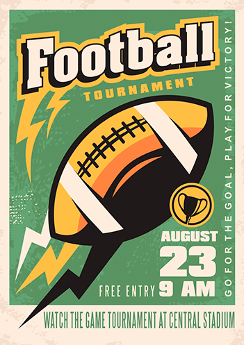 Placa Decorativa Poster Esporte Futebol Americano - Mapa dos Times
